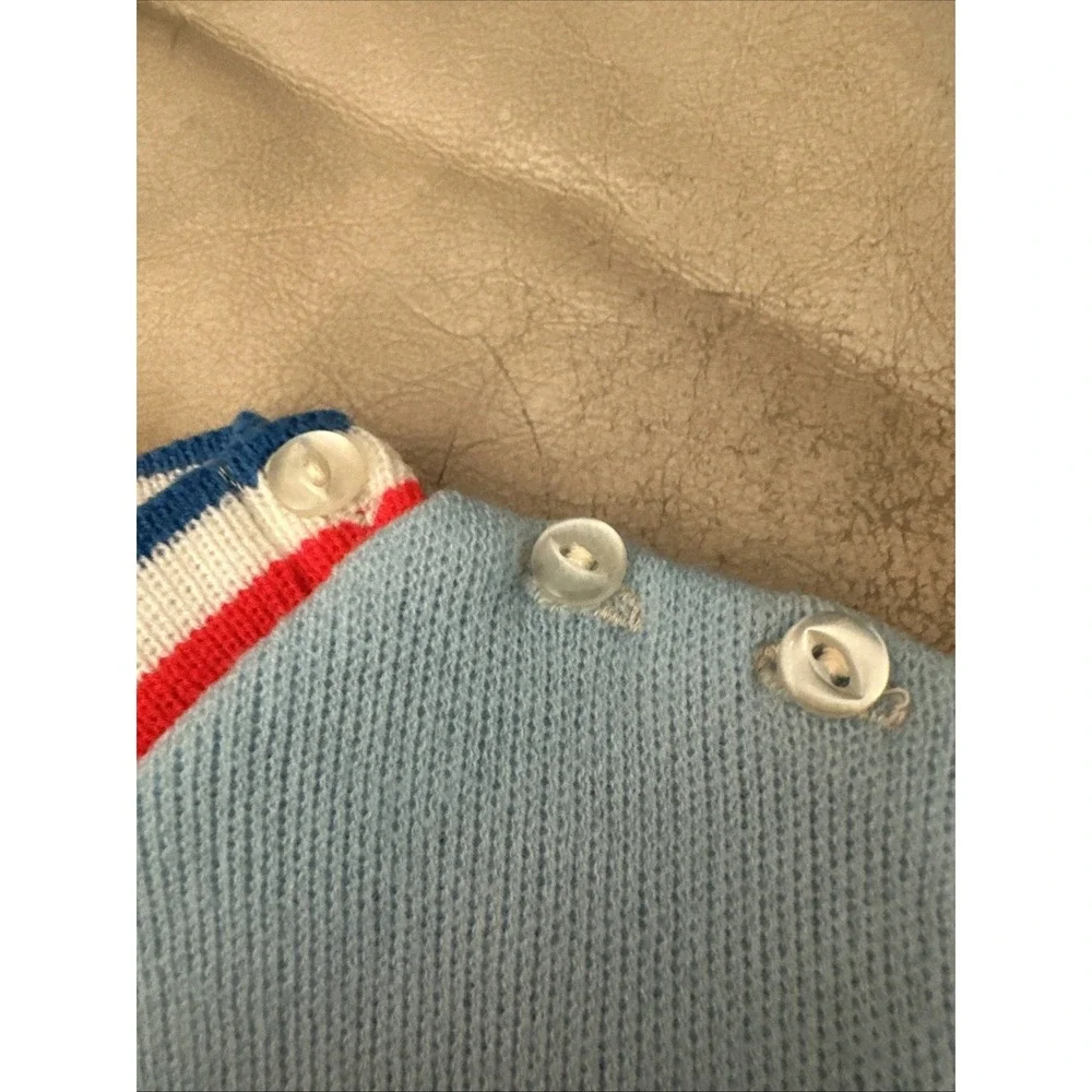 vintage spun cotton baby short set blue white and red tennis‎ 6 months Japan